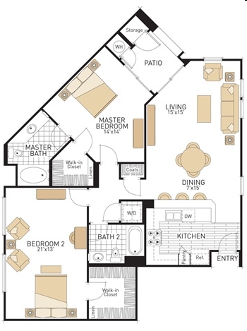2BR/2BA - The Oaks Apartment Homes