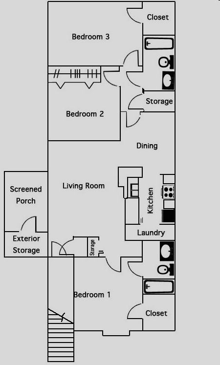 3x2 - 1250 sqft - The Oaks at Lake Jackson
