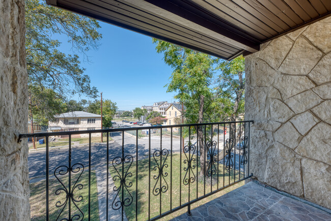 View from the shared balcony overlooking Ft. Sam. - 338 Army Blvd