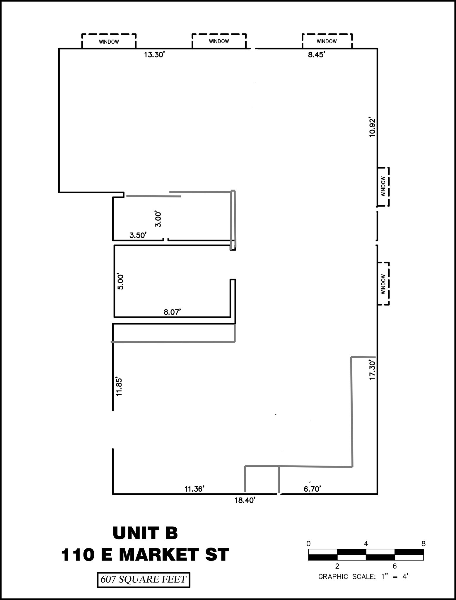 Measurements and layout deemed reliable but not guaranteed - 110 E Market St
