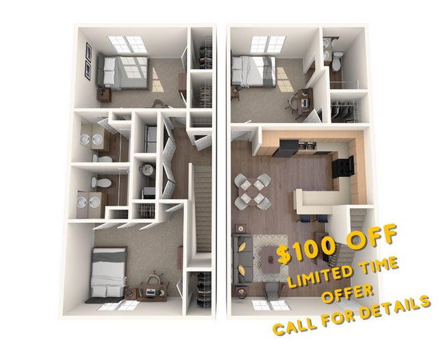 3x3 Townhome_floor_plan - Wildwood Lubbock