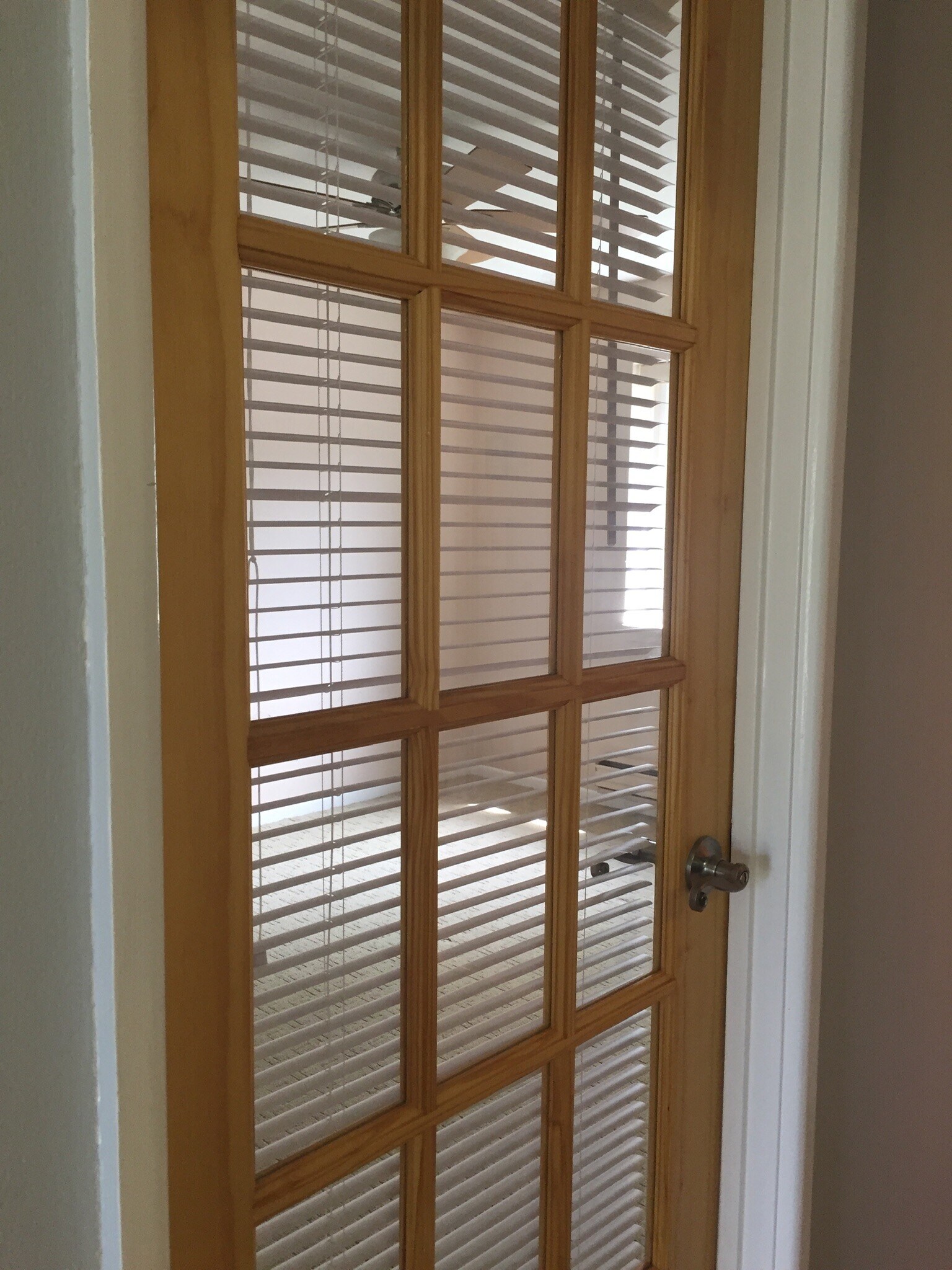 French door with privacy blind leading into bedroom - 1814 Colonial Village Way