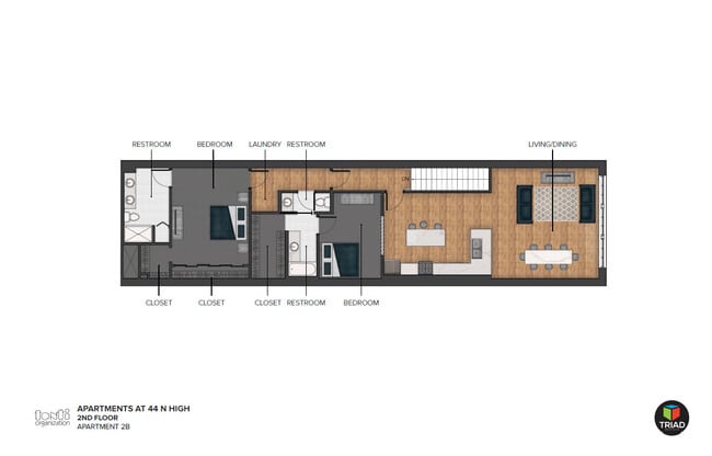 2B - Floor Plan - The Lofts at 44