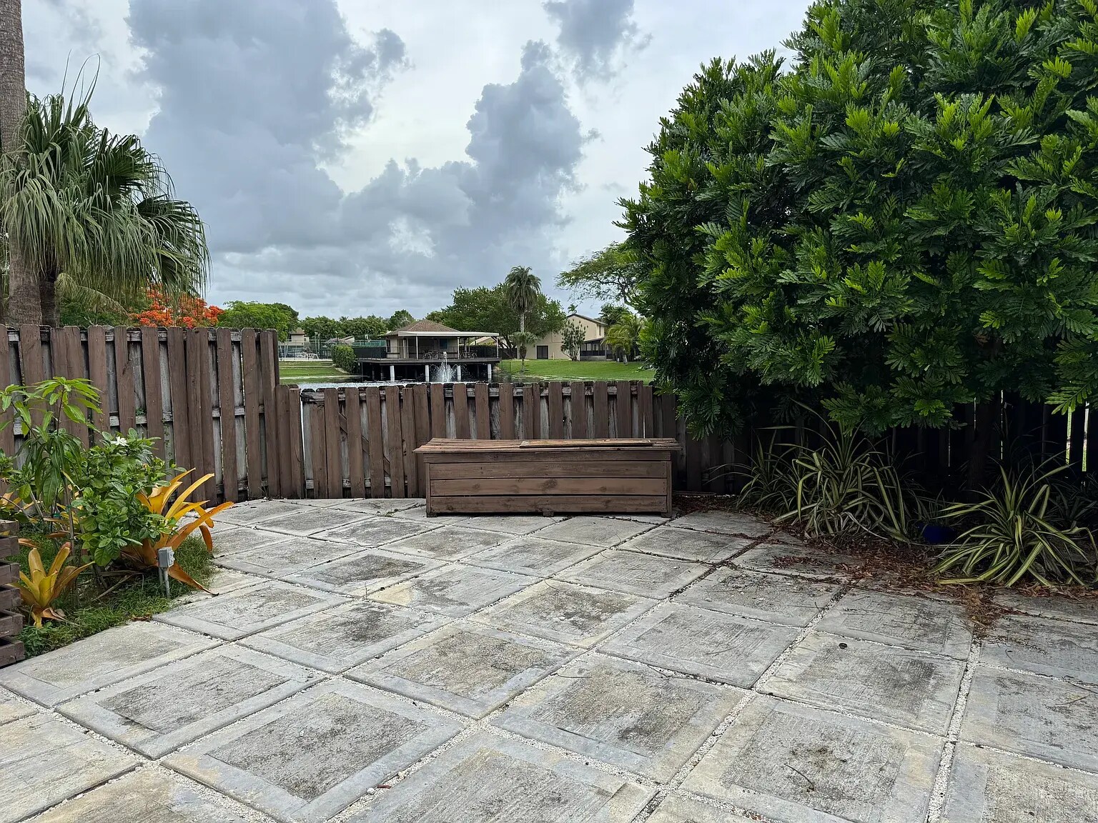 Backyard with landscape lighting. - 13169 SW 91st Ct