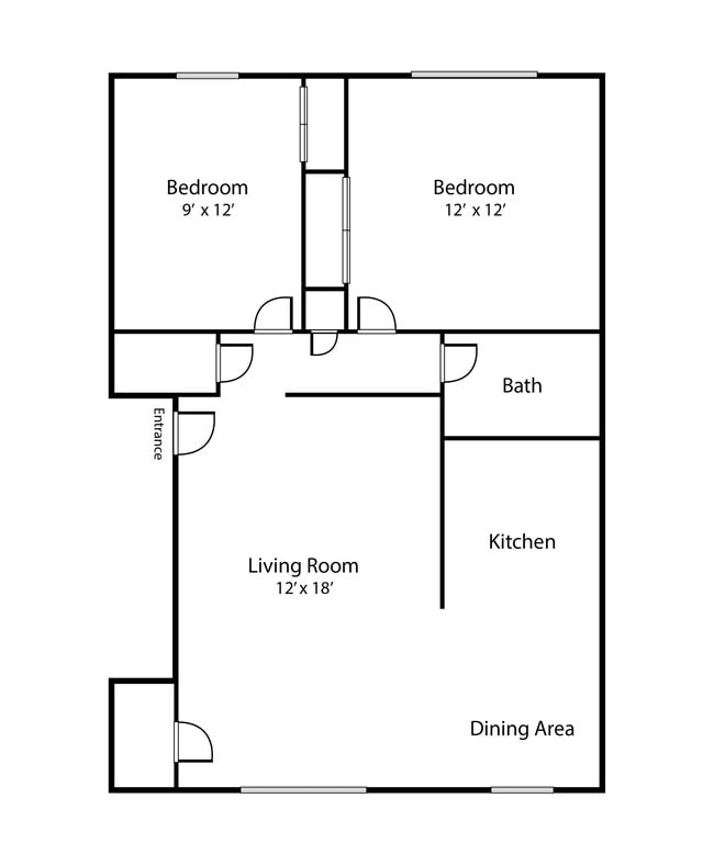 2 Bedroom Floor Plan | Morrisville Meadows - Morrisville Meadows