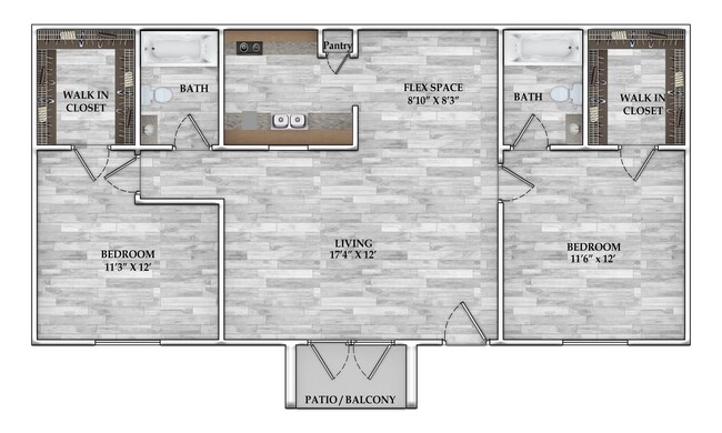 2x2 882 SF - Serena Village Apartments