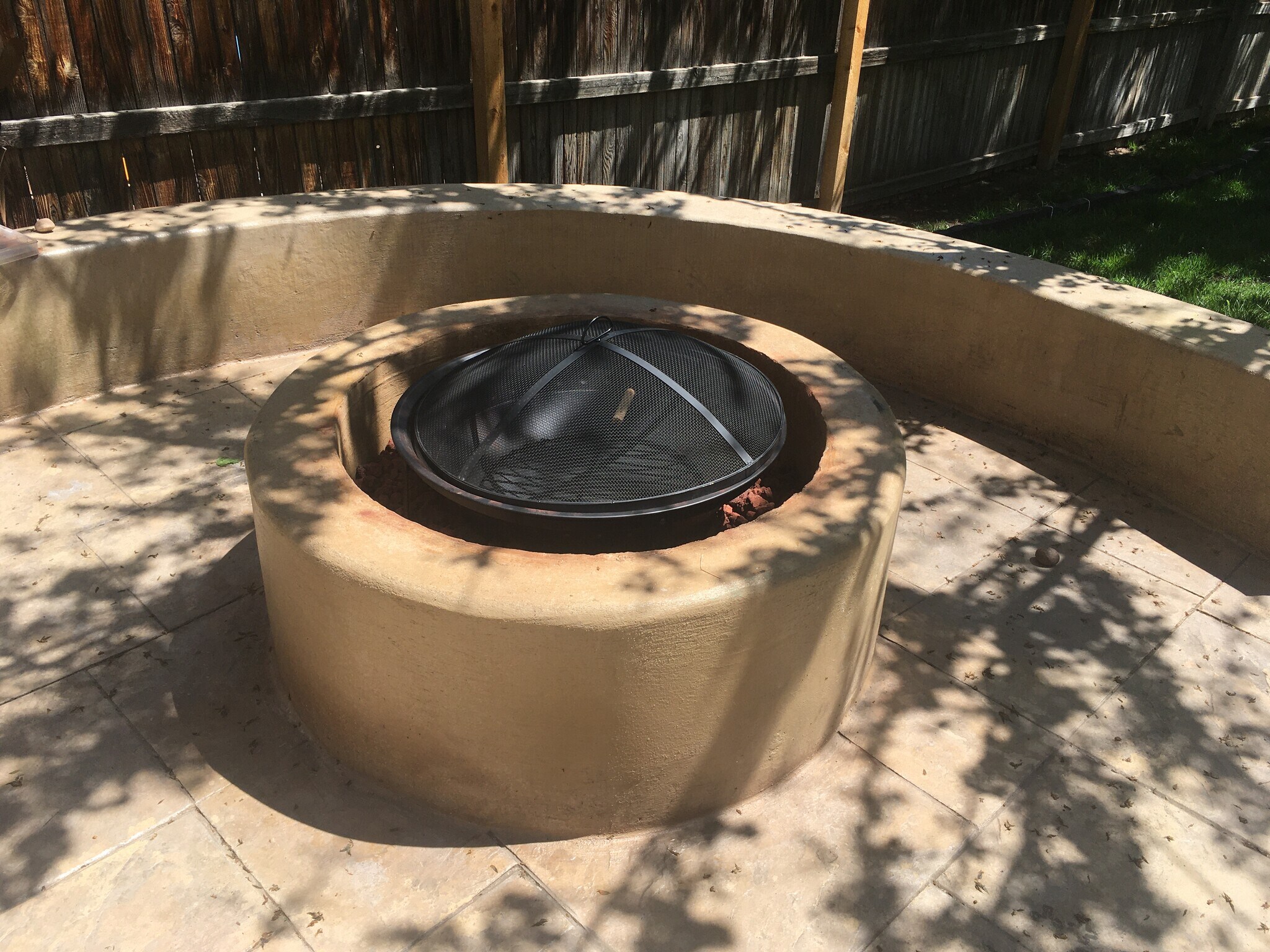 Shaded Wood Burning Firepit & Sitting Wall - 5736 S. Garland Way