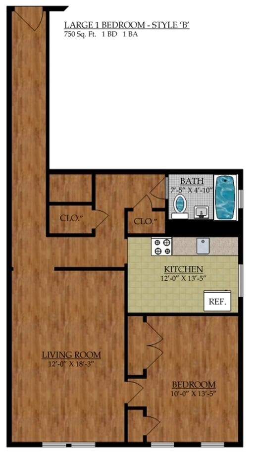 1BR/1BA - Beech Kearny Associates