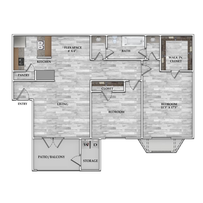 2x1 829 SF - Serena Village Apartments