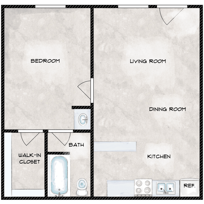 1-1B Floor Plan - The Rail at Georgetown