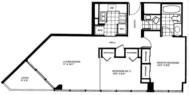 2BD/1.5BR - Iolani Court Plaza