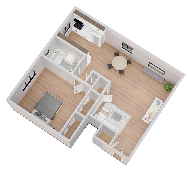 1BR Angle 3 - Clinton Village Apartments