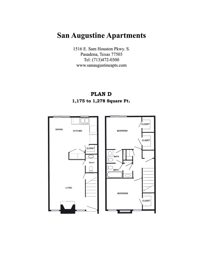 Floorplan - San Augustine Apartments & Townhomes