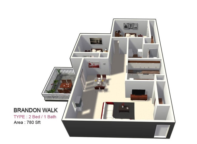 Two Bed / One Bath - Brandon Walk