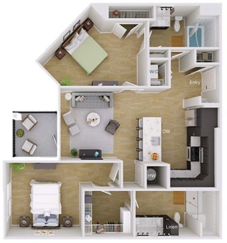 Floorplan - Foster on the Park Apartments