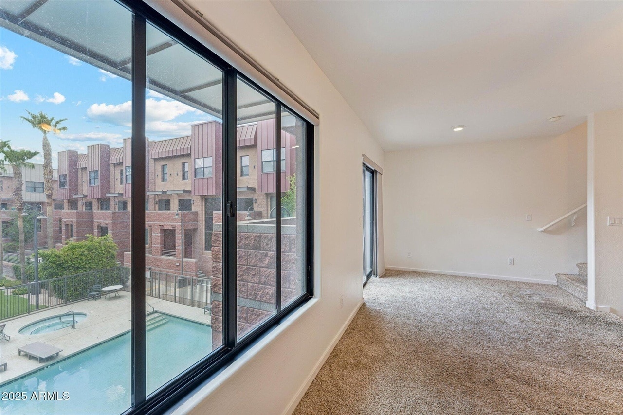 family room view of pool and interior courtyard - 330 S Farmer Ave