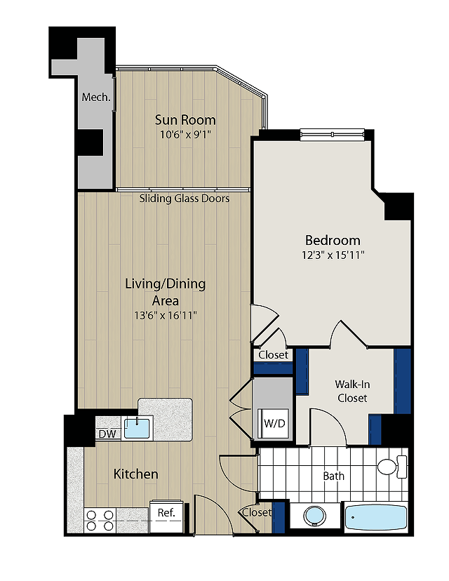 Monroe II Floor Plan - Meridian at Gallery Place