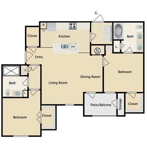 Floorplan - Sorrento at Deer Creek Apartment Homes