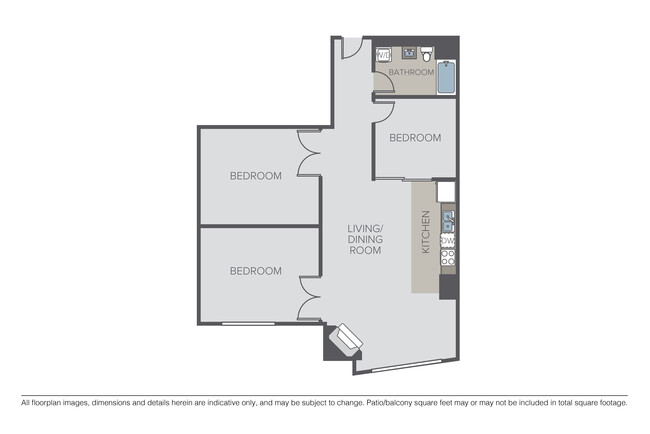 3 Bedroom, 1 Bath - Bennett Lofts