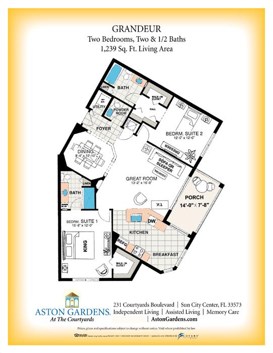 Floorplan - Aston Gardens At The Courtyards Senior Living