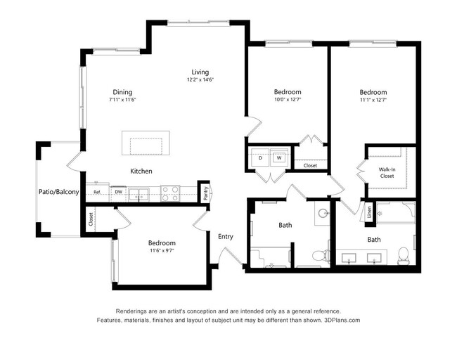 Floorplan - The Reef at Riviera 62+ Apartments