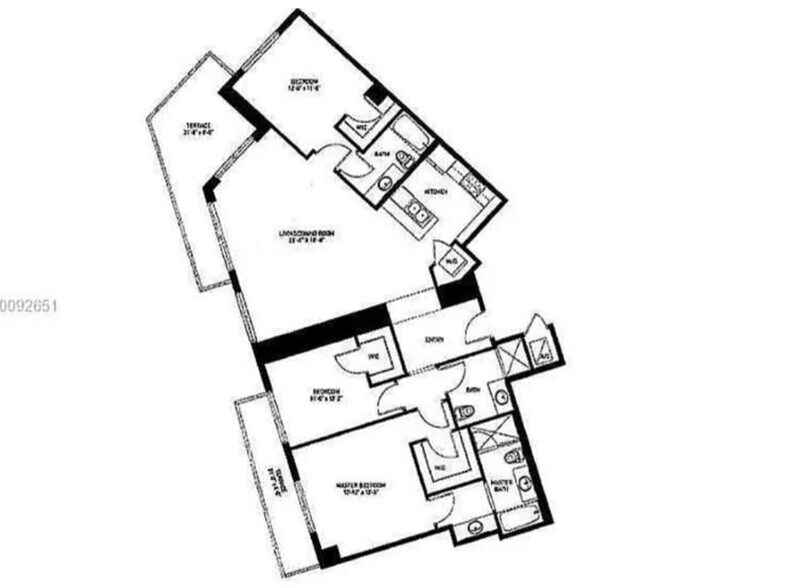 Unit plan layout. - 1900 N Bayshore Dr