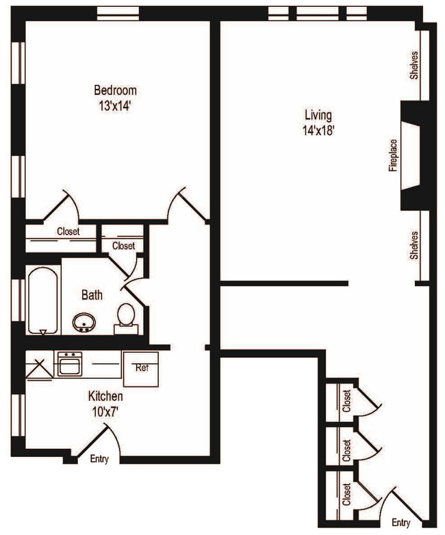 Floorplan - Belmont Street Apartments, 550