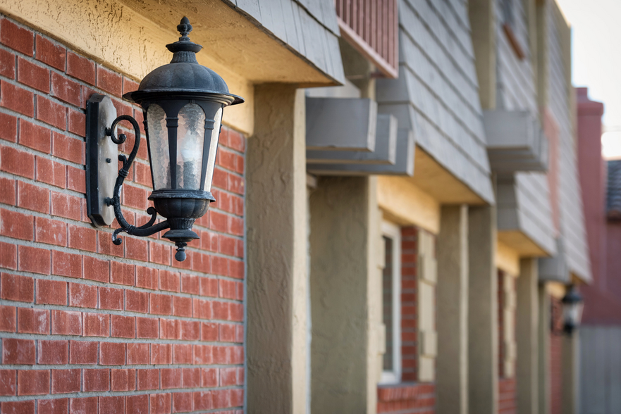 5025 Niagara Ave, San Diego-Light Fixture on Brick wall - Elan Beachwalk