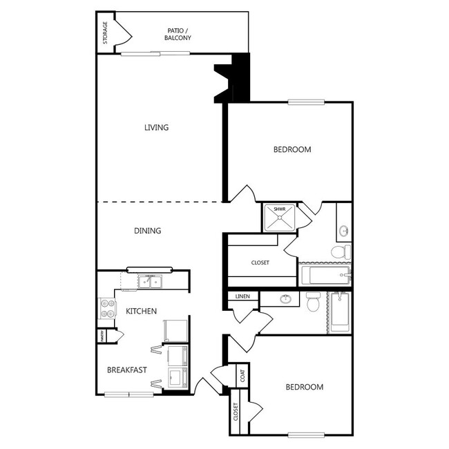 Floorplan - Preston Racquet Club Apartments