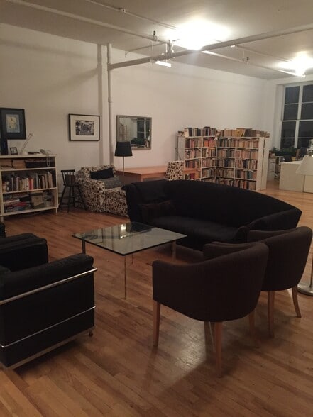 parital lateral view of living section of open space - 471 Broadway