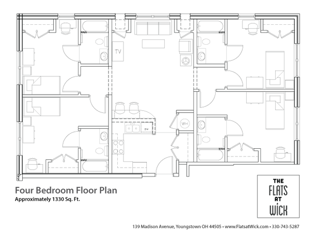 Floorplan - Flats at Wick - STUDENT HOUSING