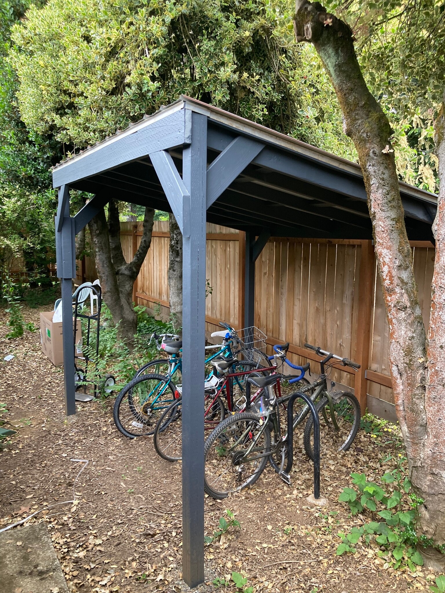 Private covered bike rack - 5310 SE Schiller Street