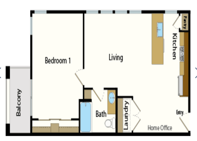 Plan C (1 Bedroom) - 525 W San Jose Ave