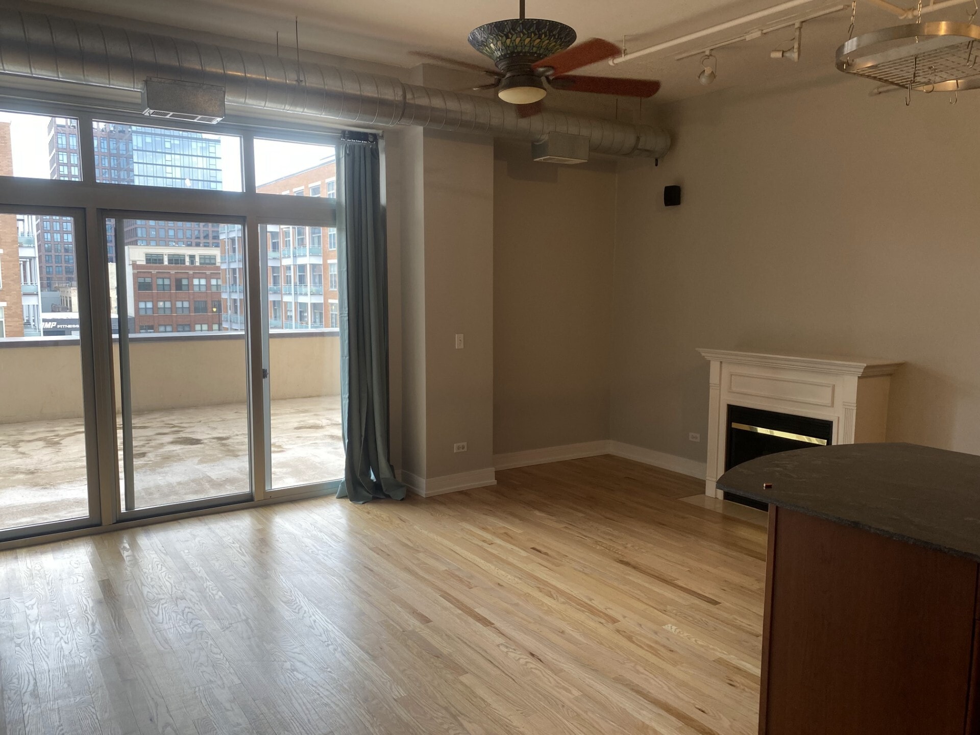 12 foot closed ceilings, gas fireplace - 950 W Monroe St