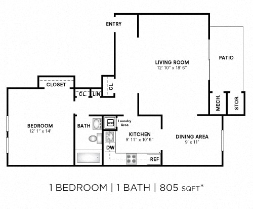 Floorplan - East Meadow Apartment Homes