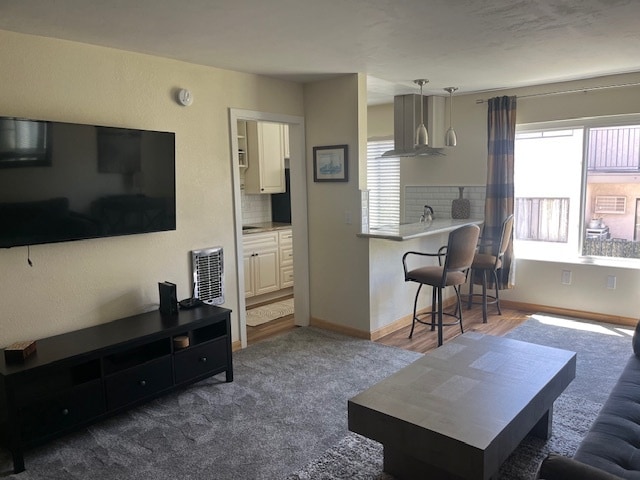 view of kitchen and bar area - 6780 Friars Rd