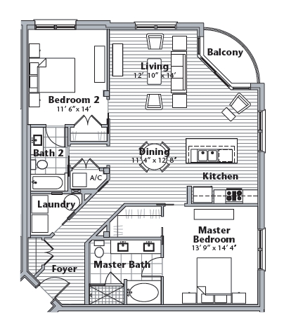 2BR/2BA - The Sage