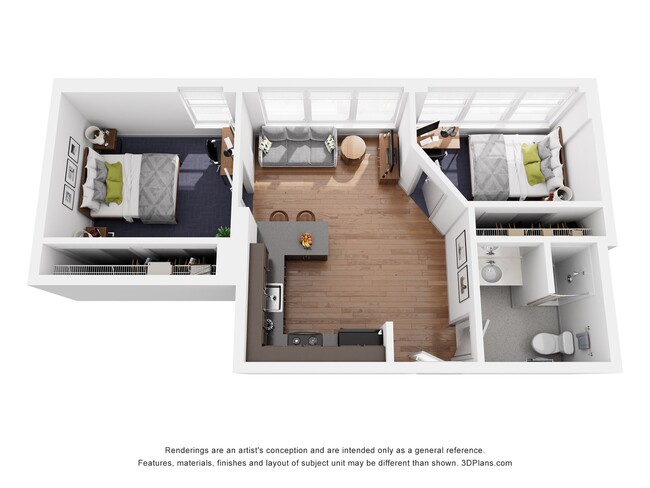 B2 Floor Plan - University Plaza Apartments