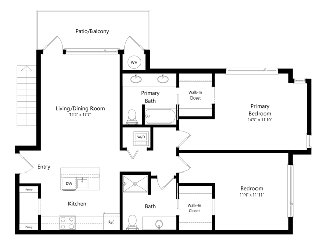 Middle Fork | 2x2 | 1105 sq ft - Traverse North Bend