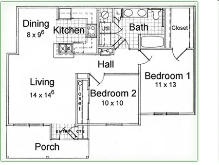 2BR/1BA - Oak Haven