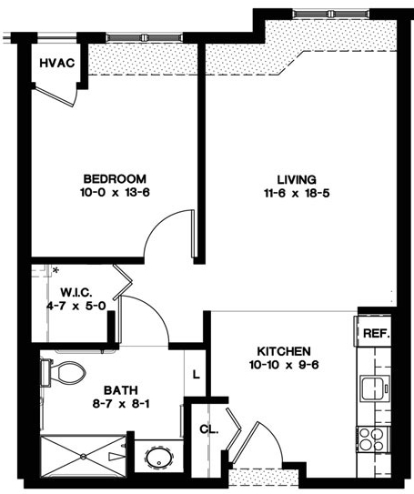 1BR/1BA - Peace Villa Apartments