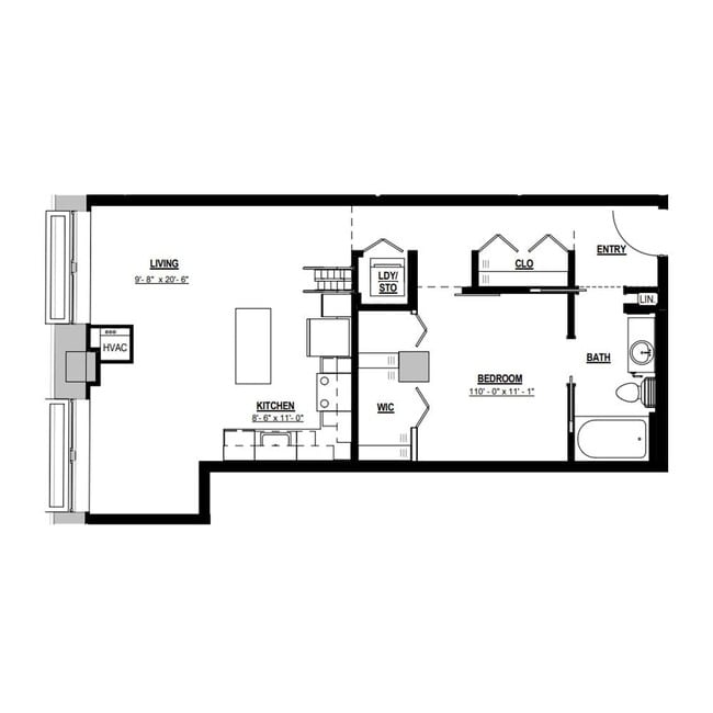 Floorplan - Parisian on Vine Apartments