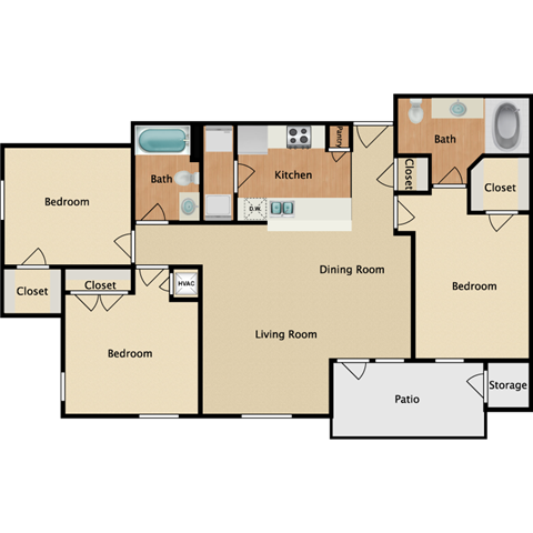 Floorplan - Creekside Apartment Homes