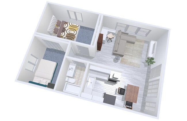 2 Bed Floor plan - 1105 12th St