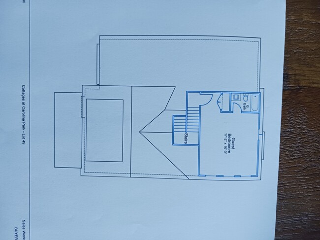 floorplan 3rd room with ensuite bath upstairs - 3498 Habenaria Rd