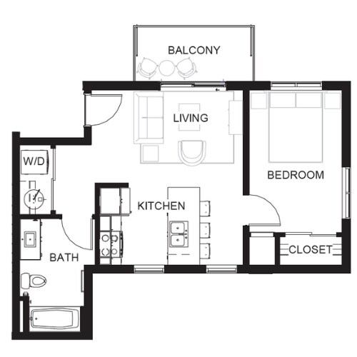 1 Bedroom 1 Bathroom Corner 5th floor apartment - The Station Lofts