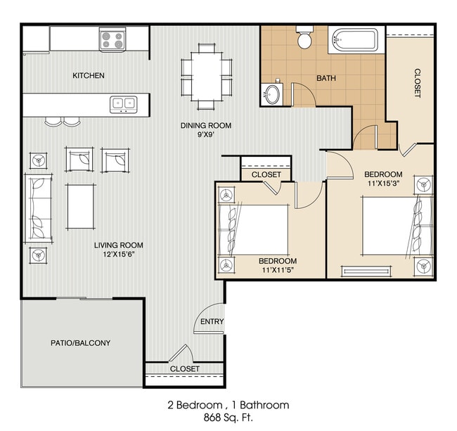 Floorplan - Brookhollow Apartments