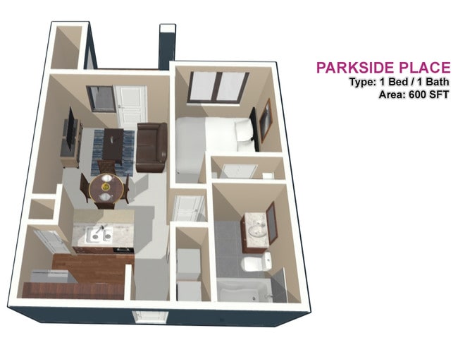 1 BED / 1 BATH - Parkside Place