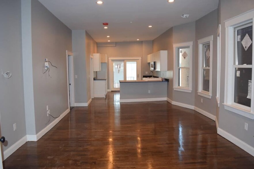 open concept kitchen/living room area - 201 Webster St