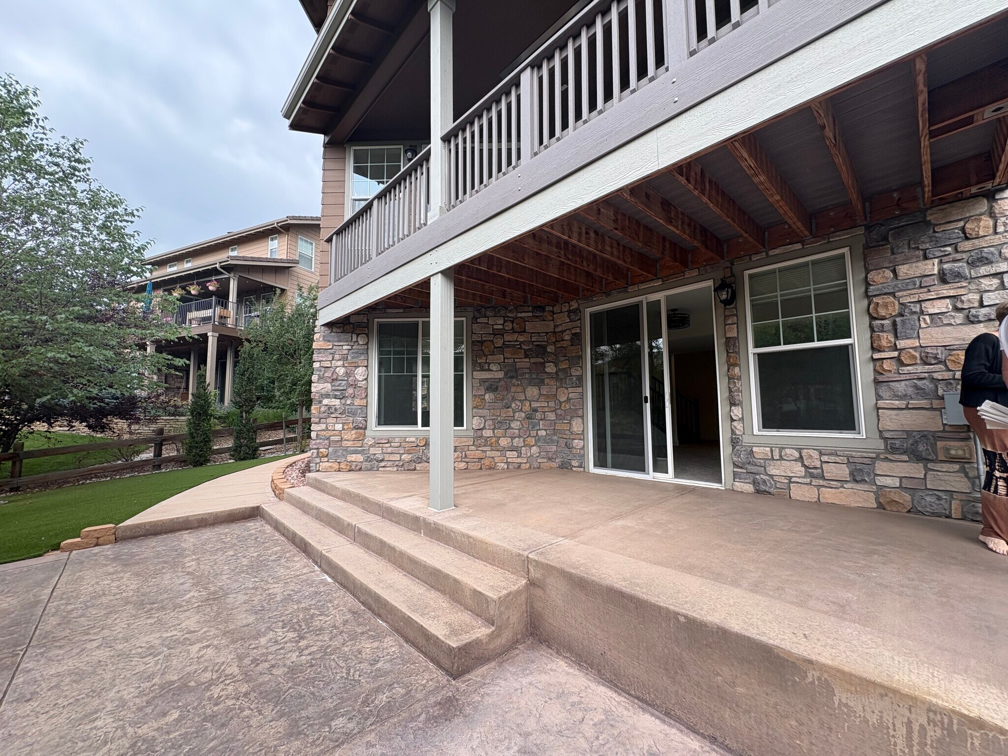 Lower deck from walk-out basement - 15705 Red Deer Dr